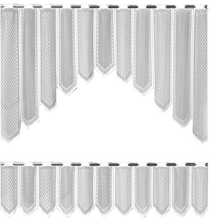 Bistro-Bogen Scheibengardine 2324 | 2 teiliges Set weiß Küchengardine | Gardine Panneau Breite 150cm