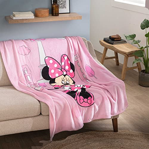 CTI Disney Minnie Shopping 047691 Fleece Blanket 125 x 150 cm Pink