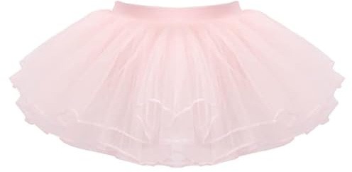 Tutu Skirt Girls Elastic Ballet Dance Skirts 4 Layers Tulle Tutus for Toddler Kid Children 3-5 Years（Pink/S）