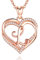 INFUSEU L Necklace Initial Heart Womens Letter Jewelry Rose Gold Cubic Zirconia CZ Pendant Neckleces for Ladies Female Gifts Romantic, 20 Inch Chain