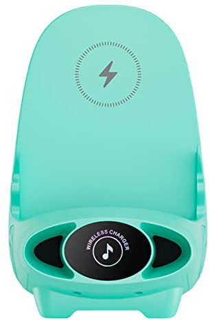 VALINK Mini chaise portable sans fil pour tous les téléphones, mini support de chargeur en forme de chaise, charge rapide, décoration de bureau unique, vert