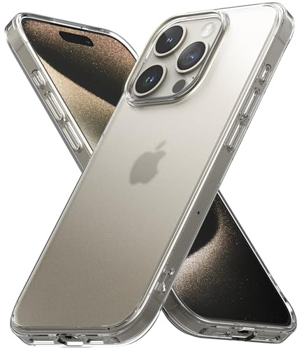 Ringke Fusion für iPhone 15 Pro Hülle, [Anti-Fingerprint] Minimale Vergilbung Eng Anliegend Hart Klar Rückseite Weicher Bumper Handyhülle - Matt Transparent
