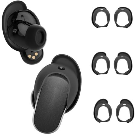 Aiivioll [3 Pares] Fundas para Almohadillas para Auriculares Bose QuietComfort Ultra (2023), Puntas de ala Deportivas de Silicona Antideslizante, Accesorios Lavables (Negro)