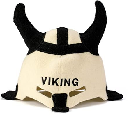 SAUNA GURU Sauna Viking Hat, 100% Organic Wool Felt Sauna Cap, Banya Hat Sauna Hair Protector, Sauna Accessories Embroidered Hat, Sauna Accessory, Sauna Gifts for Men and Women, Russian Sauna Hat