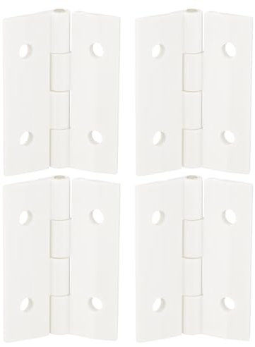QUARKZMAN 4 Piezas Bisagras de Acrílico Mini Hardware, 1.8 x 1.34 Pulgadas con Orificio de Montaje para Caja de Caso Manualidades, Blanco