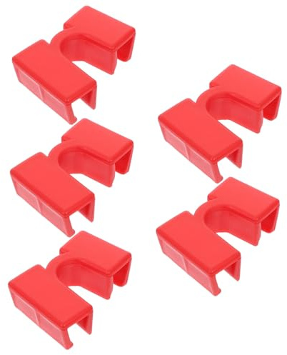 Unomor 5pcs Plastic Chopsticks Training Clips Food-grade Safe Non-deformable Home Chopstick Clamps for Beginners Red Color Easy to Use for Learning Skills