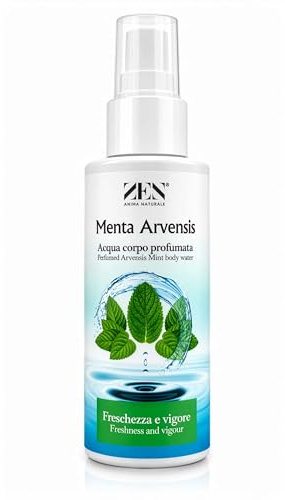 Acqua Profumata Corpo Menta Arvensis 100 ml, Spray Corpo Rinfrescante Senza Alcol, Profumo Leggero Naturale, Per Corpo Capelli e Ambiente