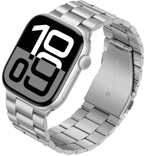 Tasikar Band Kompatibel med Apple Watch Band 49mm 46mm 45mm 44mm 42mm 41mm 40mm 38mm Premium rostfritt stål metall ersättningsrem kompatibel med Apple Watch Ultra SE Series 10 9 8 7 6 5 4 3