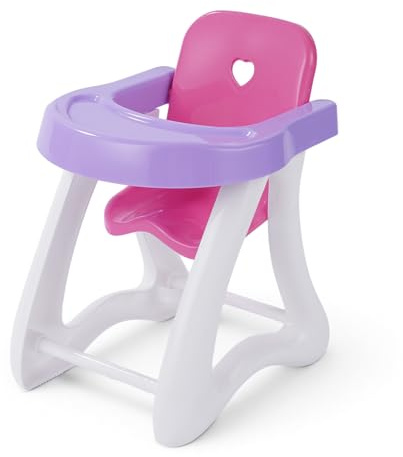 BABESIDE Baby Doll High Chair for Dolls up to 12 Inch, Pink & Purple Baby Dolls Accessories Furniture Doll High Chair, Fun Pretend Play Toys for Kids Gift