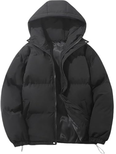 WOWEI Doudoune Chaude d'hiver pour Femme Mode Veste Matelassée Manteau à Capuche Hiver éPaissir Parka Veste Chaude Blousons avec Fermeture à Glissière Coupe Vent Manteaux Fille (Noir, M)
