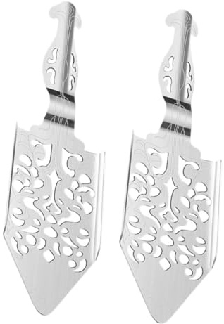 CONGARTENO Lot de 2 Cuillères à Absinthe en Acier Inoxydable Filtre à Absinthe Décoratif Motif Ajouré Accessoire Multifonction Préparation Dégustation