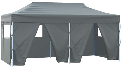 vidaXL Tenda Party Antracite 291 x 580 x 315 cm Tessuto Oxford, Giardino e terrazza, tendone Moderno, Gazebo per Eventi, Gazebo Pieghevole, Padiglione all'aperto, Ombra per Festival, rifugio temporan