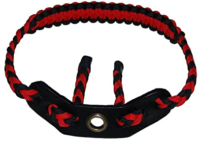 ZYIHNIRB Fionda da Polso Intrecciata per Arco con Cordino in Nylon E Cinturino in Pelle con Occhiello in Acciaio Adatta per con L'Arco E