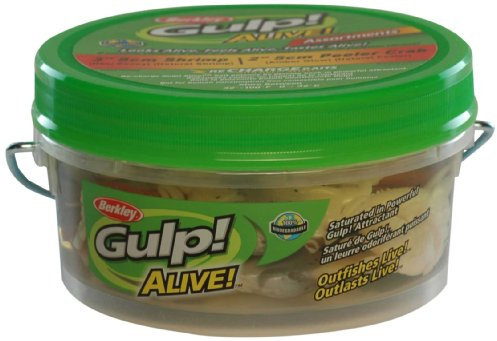 BERKLEY Gulp! Alive! Shrimp/Peeler Crab Bait Assorted, 13.1 oz, 1 pc, Artificial Fishing Bait, Fishing Bait, Spear Point, Synthetic, FISHING_HOOK