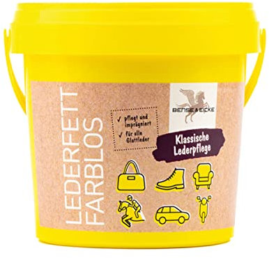 Bense & Eicke Lederfett - farblos, pflegt und nährt Glattleder, Schutz vor Nässe, macht weich und geschmeidig, für Sattel, Schuhe und Motorradbekleidung, 500 ml