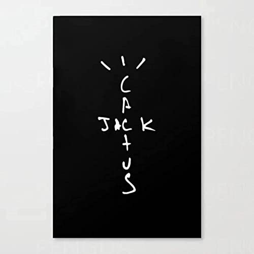 oeuvre Toile Cactus Jack Peintures Décor À La Maison Noir Photos Lettres Affiche Imprimée Moderne Pour Salon Mur Art 30x50cm (12x20in) Sans Cadre