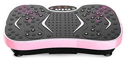 Placas de potencia de vibración, máquina de placa de vibración con altavoz Bluetooth, 10 modos de programa, 2 bandas de resistencia, entrenador de fitness de vibración para pérdida de peso y
