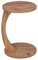 Luxora® Beistelltisch C Form mit Rollen, Runder Sofatisch in Holz Optik, Kleiner Side Table, einsetzbar als Couchtisch, Telefontisch, Betttisch, Laptoptisch und Kaffeetisch (Holzoptik)