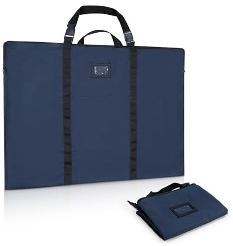 WISEPRO Étui portefeuille A1 avec plusieurs poignées, étanche pour œuvres d'art, croquis, dessin, peinture, affiche, photographie (61 x 91,4 cm), bleu marine, Organiseur de sac