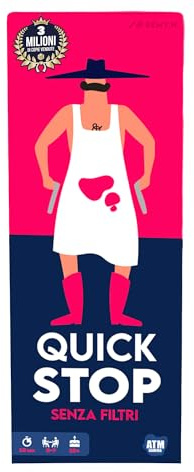 ATM Gaming QUICKSTOP Senza Filtri - Gioco di Carte per Adulti - Gioco da tavolo - Divertente, Irriverente e Veloce - 2 a 7 Giocatori - Perfetto per Aperitivi, Feste e Serate - Party Game Italiano