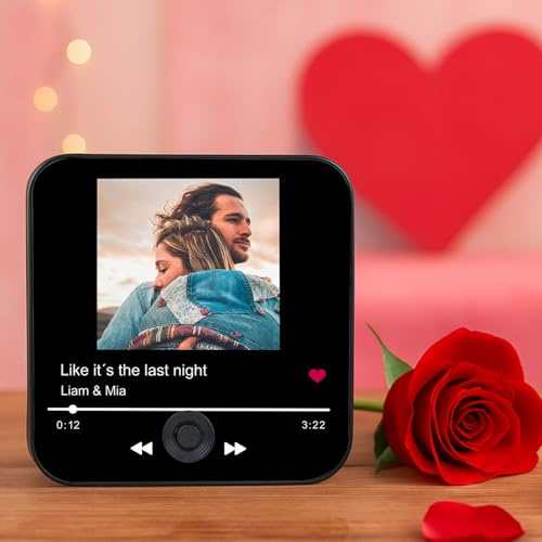 Wanapix | Calamita musicale personalizzata | Magnete da Frigorifero con Foto | Regalo Canzoni/Lettore Musicale | Personazzabile per Lei | Canzone