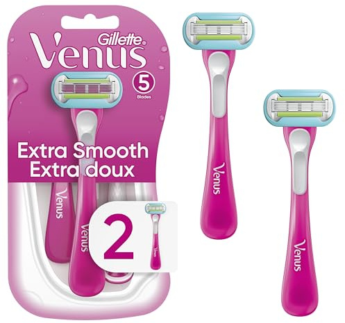 Gillette Venus Extra Smooth Green Disposable Women's Razors, 2 Count