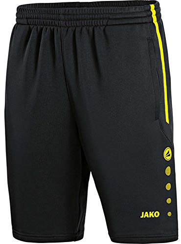 Jako Active Pantaloni Cargo da Uomo, Noir/Jaune Fluo, 152 Unisex-Bambini