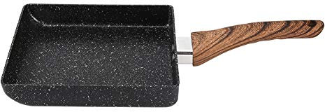 Oumefar 15.5x18.5x35cm Tamagoyaki Pan Carré Omelette Casserole Antiadhésive Avec Poignée En Bois Crêpes Poêle À Frire Outil De Cuisine Pratique