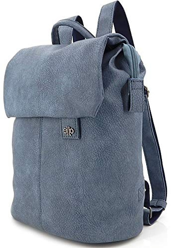 ekavale - Elegant Rucksack für Damen & Mädchen – City Daypack aus Optik Leder – klein Schulrucksack Backpack (Blau)