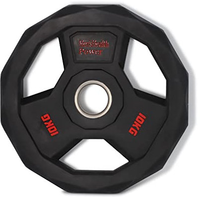 Men's Health 10kg Hantelscheibe 1er Set - Für Ø50mm Langhantelstangen - Hantelscheibe mit Polyurethanschutz - Gewichtsscheiben Set für Zuhause - Hochwertig Hantel