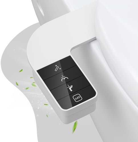 SenDeluz Bidet Toilette WC, Cuvettes Toilette Japonaise Pulvérisateur Bidet Non Électrique Bidet avec double buses rétractables autonettoyantes Fixation de Bidet Ultra Mince