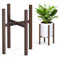 STLOVe Pflanzenständer Metall, Verstellbarer Blumenhocker Modern Blumenständer für Wohnzimmer, Büro, Garten, Terrasse, Rasen, Innenhof, Restaurant, Pflanzenhocker Einstellbare Breite:24-36cm, Braun