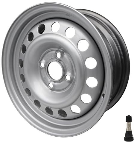 ML 57 Jante en acier pour remorque 5,5 J x 14 100 x 4 ET30 Charge maximale 700 kg Pour caravane, caravane, remorque, camping avec valve au choix (+ valve Snap-In)