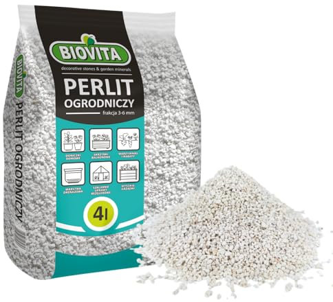 BIOVITA Perlit 4L - Perlite für Pflanzen zur Boden Substratverbesserung - 3-6mm - Bodenverbesserung - Feuchtigkeitsspeicher Substrat - Ideal für Garten & Zimmerpflanzen