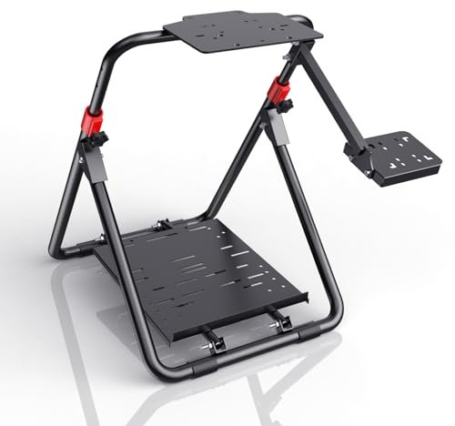 PXN A9 Lenkradständer, Sim Racing Lenkrad Ständer, Gaming Lenkrad Halterung mit Schalthebelhalter, Simulator Cockpit Steering Wheel Stand- Schwarz