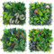 AQCQDQ Pflanzenwand Outdoor, 4 Stück Kunstpflanzen Wand, 25 x 25 cm Künstliche Pflanzen Deko für Wand, Balkon & Garten (Hybrid 01)