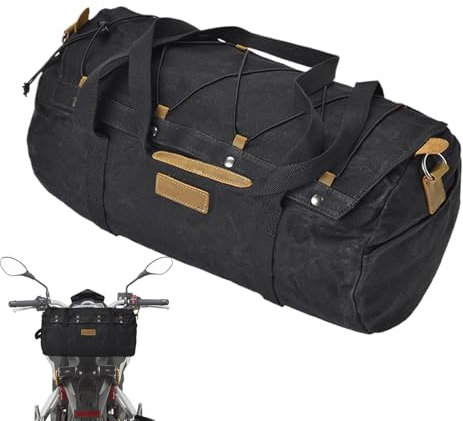 Motorcycle Tail Bag Hangable Portable Canvas Bike Rear Storage Backpack