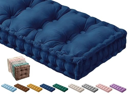 Coussin de Banc Exterieur Intérieur ,Velours Coussin de Siège Banc Sur Mesure 40x40/70x30/150x40/120x40 Coussin de Sol, pour Canapé Jardin Patio Maison Banquette Coussin D'assise(Color7,60x60x10cm)