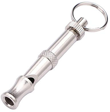 Silbato de acero inoxidable, silbato para perro con llavero, silbato supersónico de sonido ajustable, silbato de entrenamiento para perros y mascotas