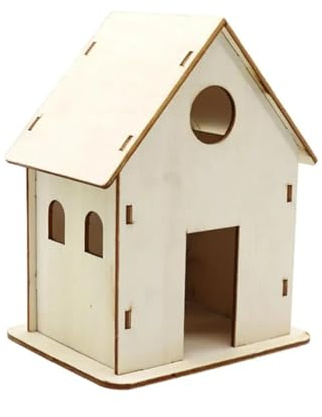 Nido de Madera para pájaros Kit de casa pájaros Madera for Hacer uno Mismo: Proyecto artesanía Troncos sin terminar con Pintura, Manualidades, Nido pájaro Grafiti for niños y niñas(Color 1)
