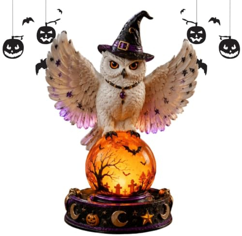 Kristallkula Gotisk Spöklik Harts Nattlampa | Kristallkula med Halloween-dekorationer För Vardagsrum Spökhus Skrivbord Bord Öppen Spis Höstparty Och Högtider