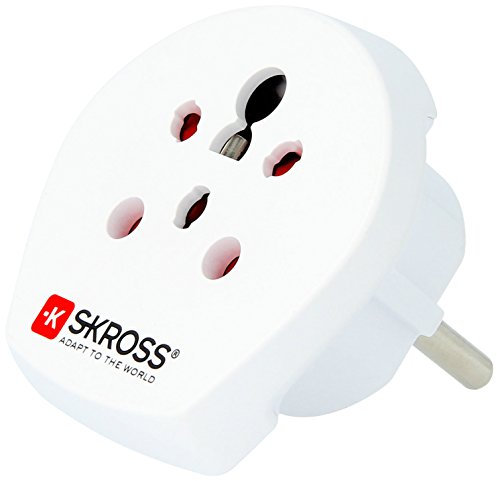 SKROSS Travel adapter India/Israel/Denmark to Europe blister white