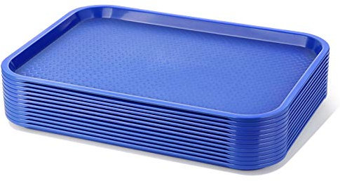 New Star Foodservice Fast Food Tray, 12 x 16 Inch, Blue, Set of 12