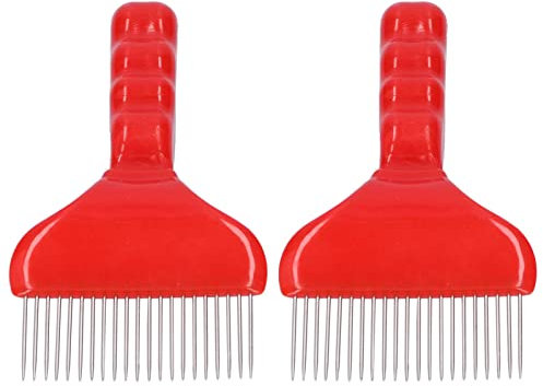 HERCHR Plastikhandgriff-Entdeckelungs-Gabel Mit 21 Zinken-Edelstahl-Beekeeping-Werkzeug, Bienen Entdeckelungsgabel Edelstahl Honig Kamm Imkereiausrüstung Zubehör