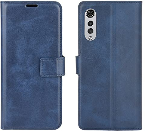 Kezaizhe Klapphülle für LG Velvet Hüllen PU Leder Wallet Schutzhülle Schutz Mobiltelefon Flip Back Cover für Velvet LG Velvet 5G 4G LTE Tasche Handy Zubehör (Blue)