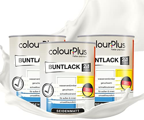 ColourPlus 2 in 1, vernice colorata satinata (2,25 l, rosa/magenta RAL 0000), resistente alle intemperie, vernice per legno, vernice per mobili da cucina, essiccata anche per giocattoli per bambini