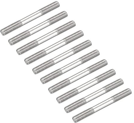 METALLIXITY Double Terminal Goujon Vis (M5 Filetage 50mm Longueur) 20Pcs 304 Inox Acier Double Fileté Barre Boulons - pour Maison Entretien