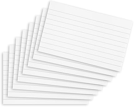 Summit Flash Cards, Revision Cards, 200 Pack Record Cards, 125 x 75 mm Index Cards, White