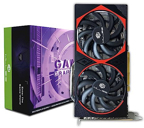 Mllse Scheda grafica GTX 1660 Super Grafica, 6 GB GDDR6 192 bit, PCIe 3.0 × 16, DisplayPort, HDMI, DVI, sistema di raffreddamento a doppia ventola, scheda video per Destop PC (GTX 1660 Super)
