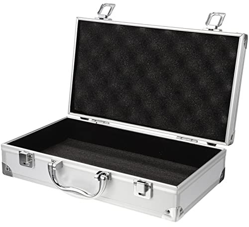 Toyvian Aluminum Briefcase Hard Case with DIY Customizable Foam Insert for Test Instruments Cameras Tools Parts and Accessories Equipment Supplies Makeup Tools